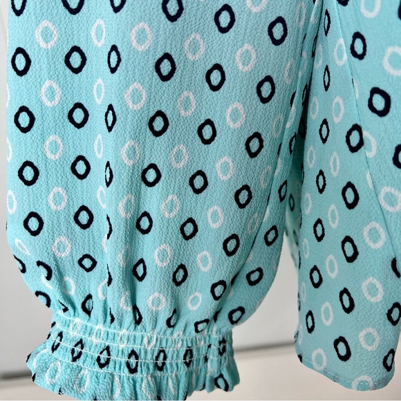 Banana Republic Geometric Off The Shoulder Blouse Sz L - Picture 5 of 14